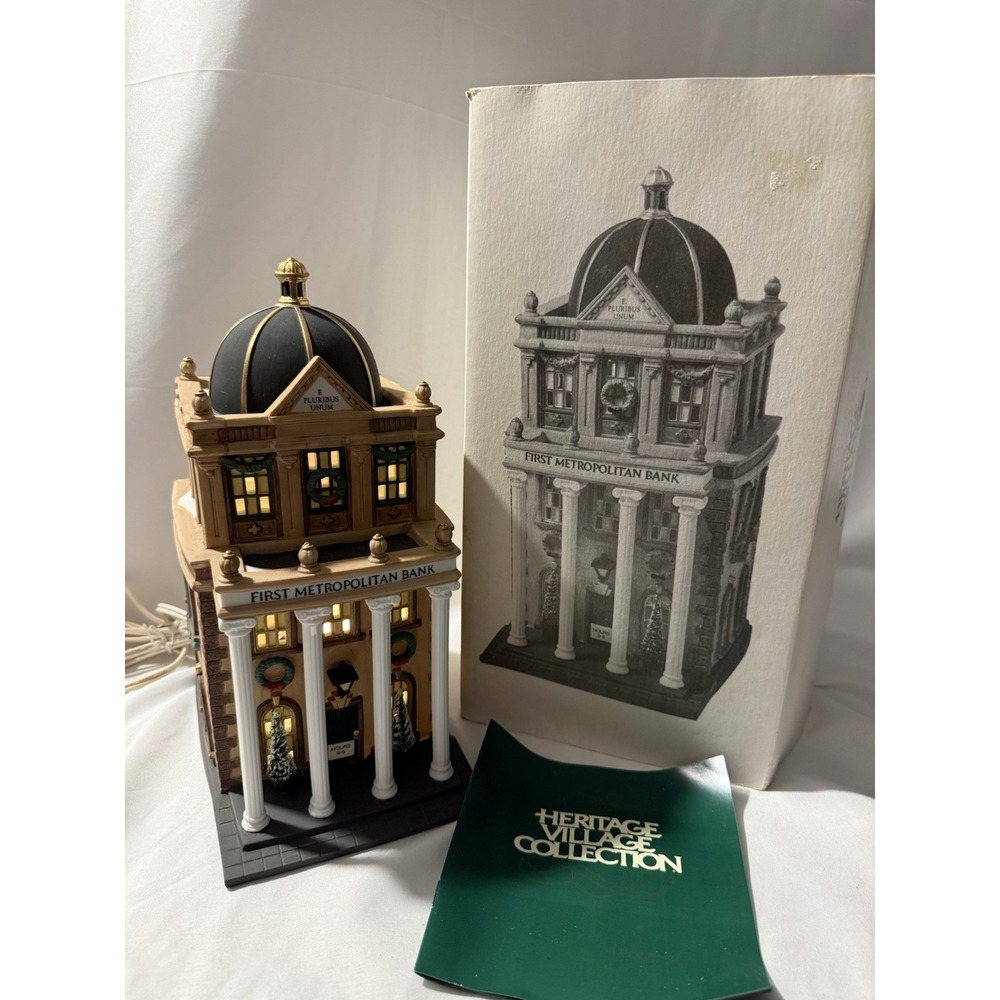 Dept 56 Christmas In The City  First Metropolitan Bank With Box - Picture 16 of 16